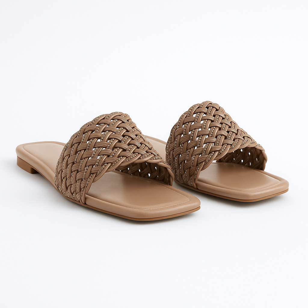 20250804_1651_Woven Slide Sandal_remix_01k1tekyqee3cv3nfxwcvkjxjc