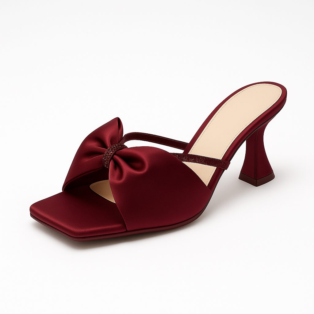 20250902_1902_Maroon Bow Heels_remix_01k45bn8xqerpafa0rd9144s61